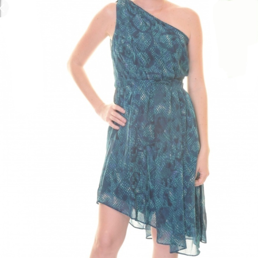 NWOT Rachel Roy One Shoulder Malachite Combo Dress, Size 6